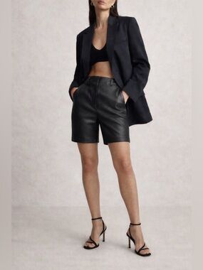Babaton faux leather Bermuda shorts
